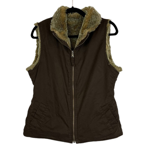 Gap Brown Imitation Fur Lined Vest Size Medium‎